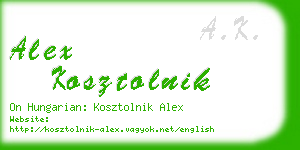 alex kosztolnik business card